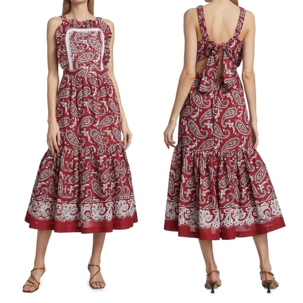 Sea New York Theodora Paisley Print Apron Dress